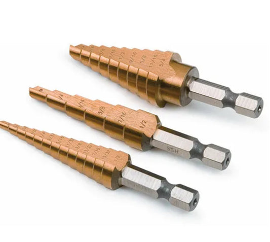 3 Piece Step Drill Bit Set