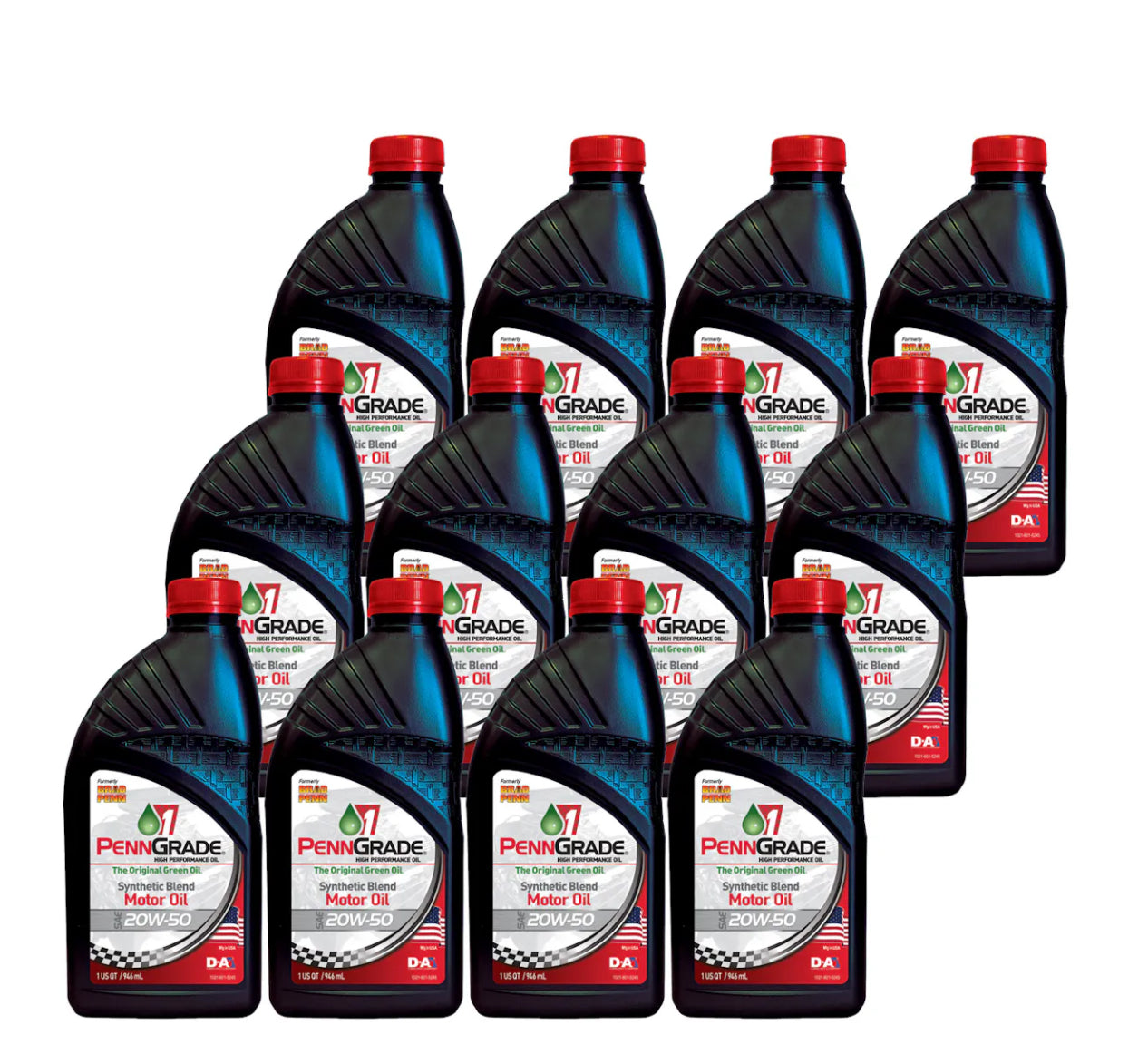 Penn Grade 1 SAE 20W50 Synthetic Blend Performance Engine Oil, 12 Qt